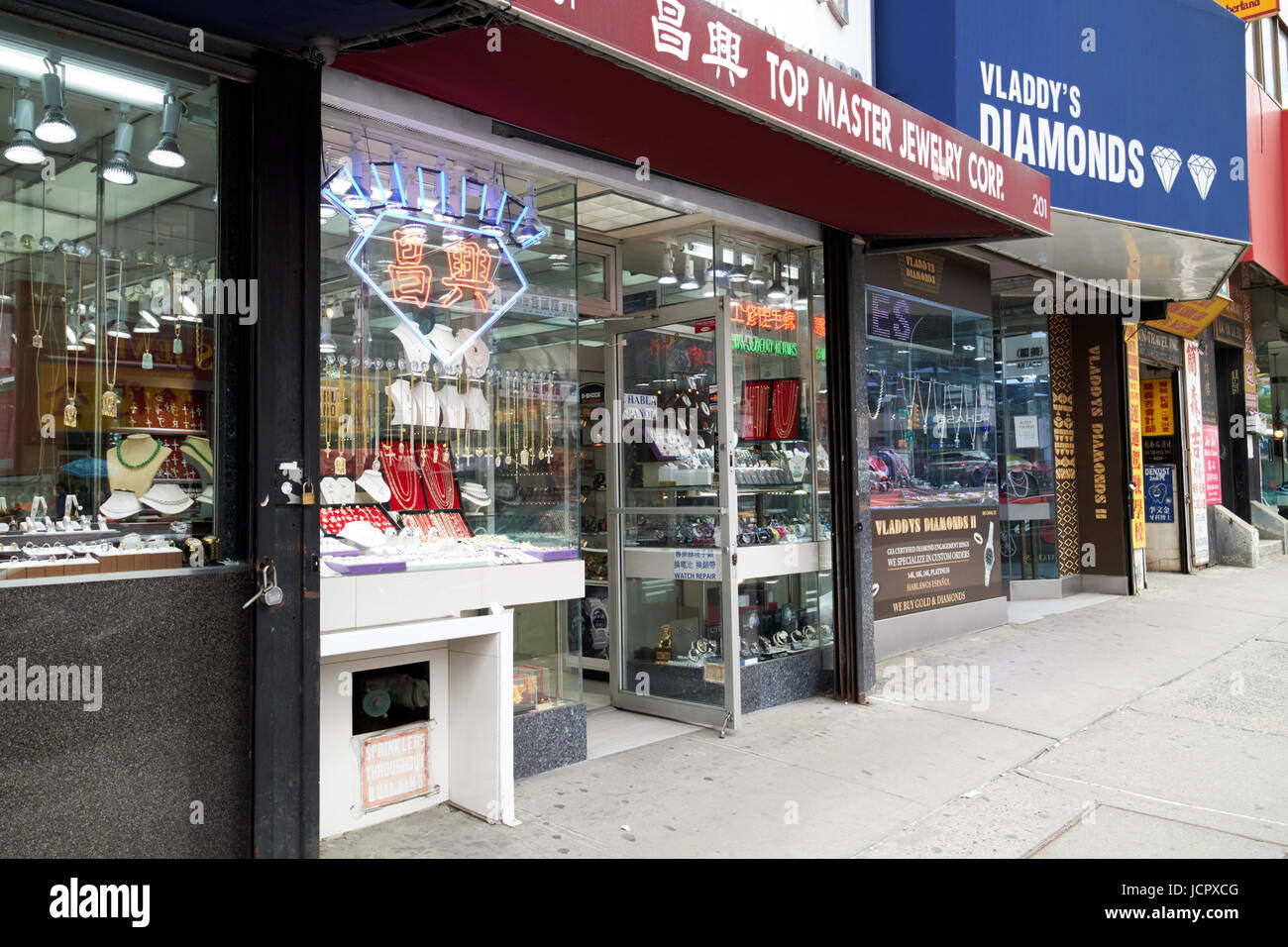 chinatown jewelry shops on canal street New York City USA Stock Photo