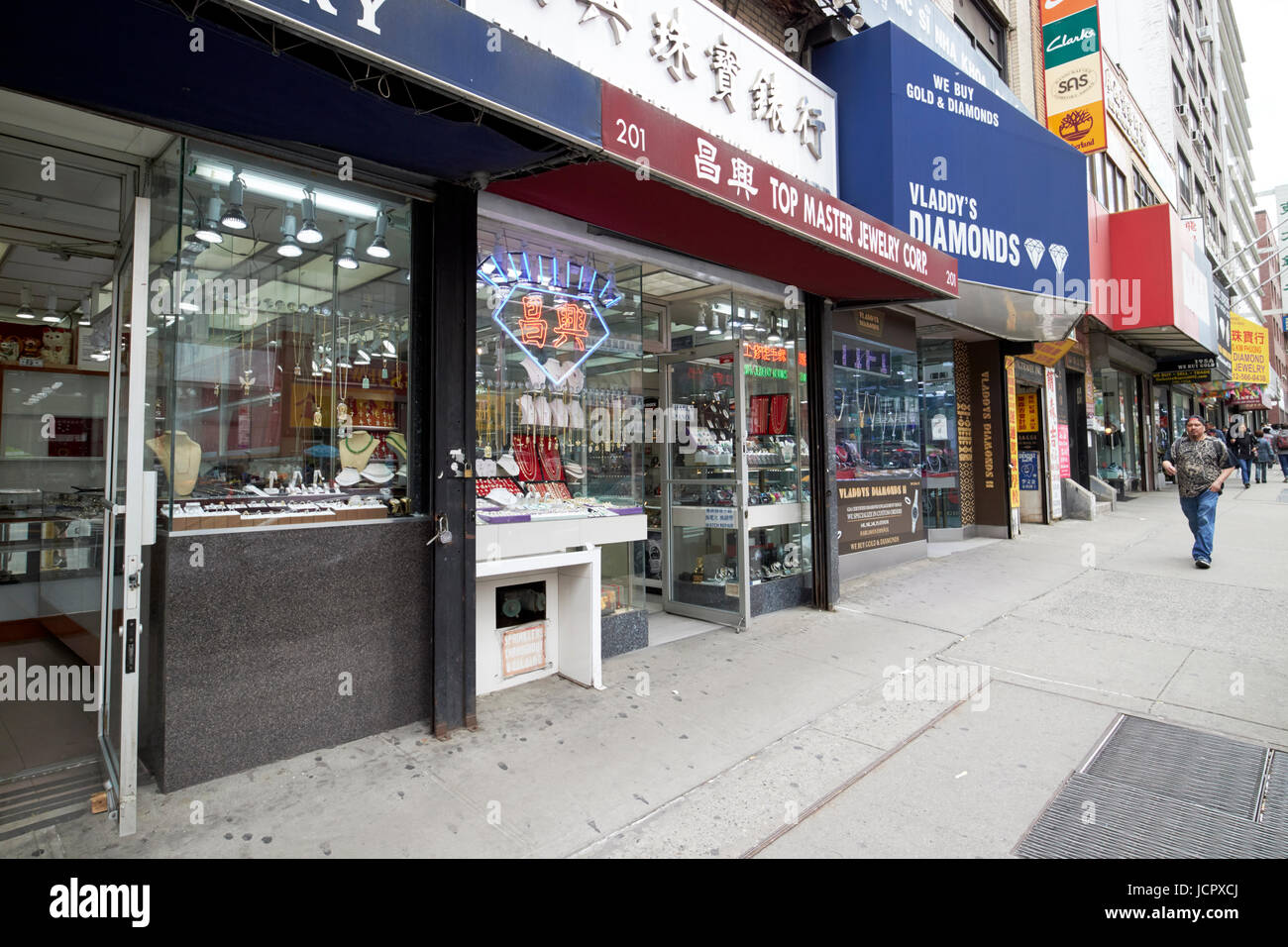 chinatown jewelry shops on canal street New York City USA Stock Photo