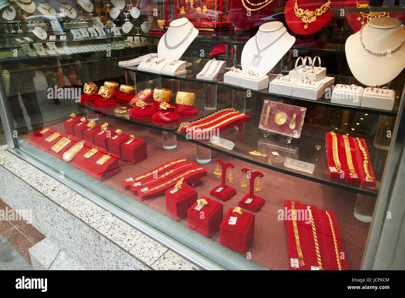 chinatown gold chinese jewelry shop window on canal street New York City USA  Stock Photo - Alamy