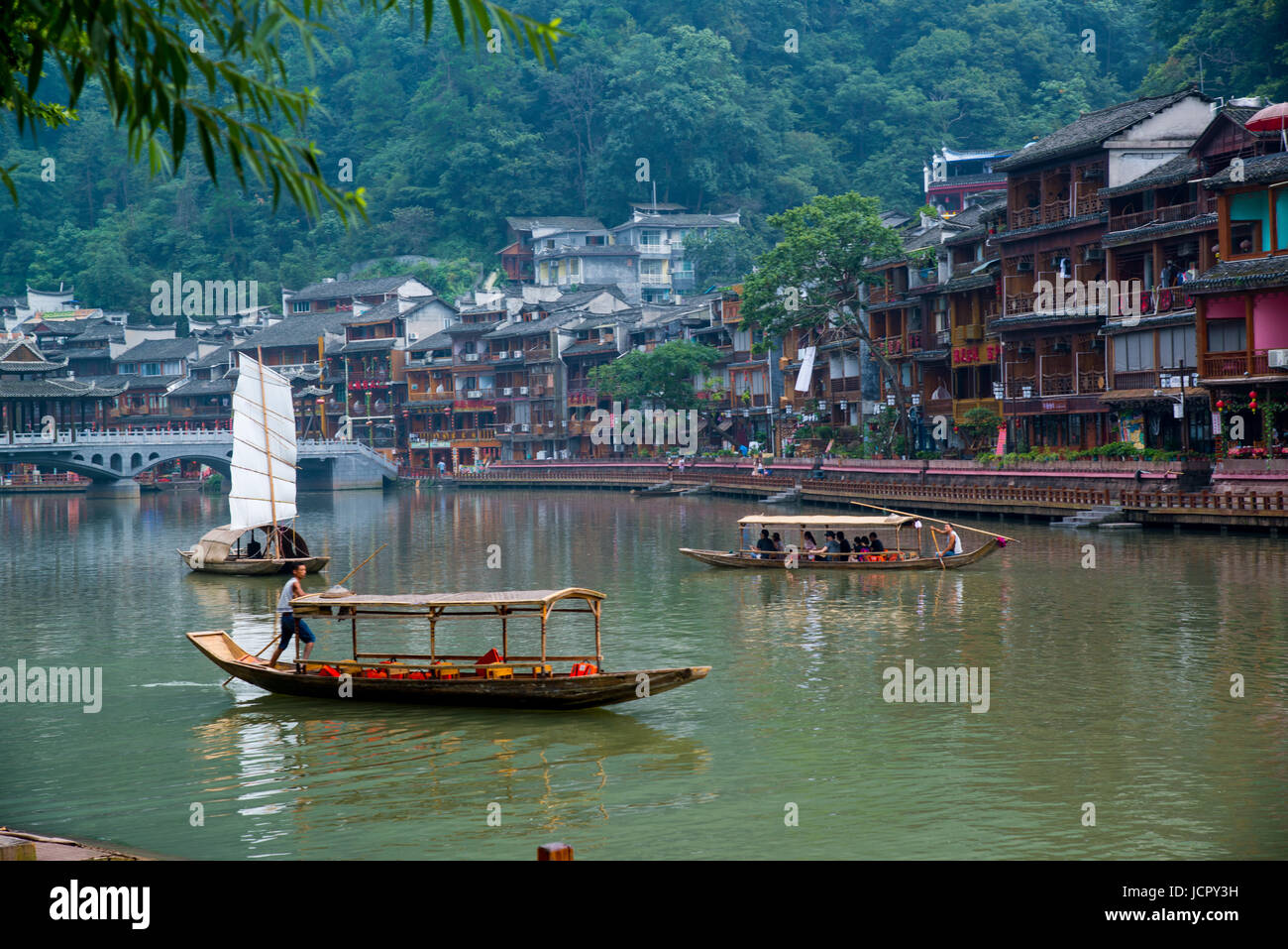 Fenghuang Village On River Hunan Province China Stock Photo Alamy