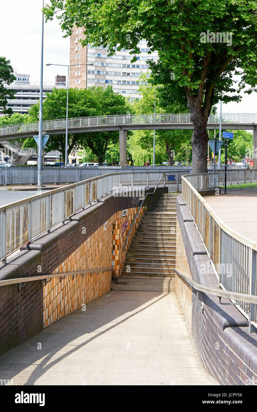 Entrance To Pedestrian Underpass Subway At The Junction Of Southchurch Road A13 And Queensway In Southend On Sea Essex Space For Copy Stock Photo Alamy