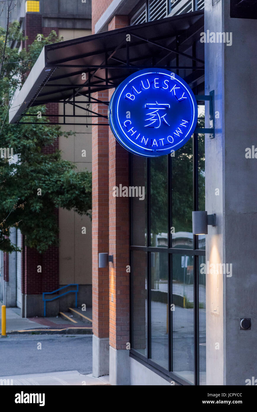 Blue Sky, condo tower, Chinatown, Vancouver, British Columbia, Canada