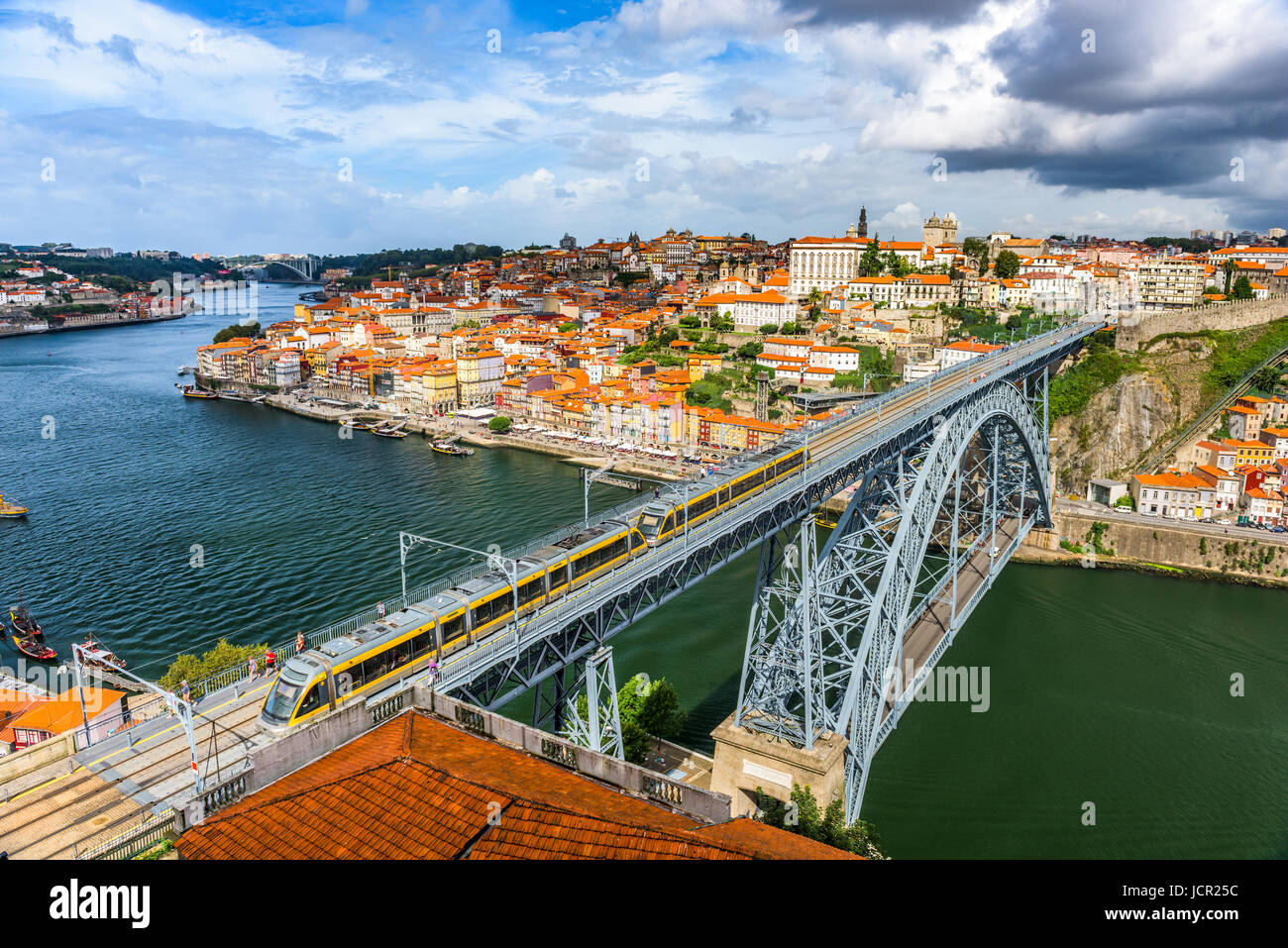Porto, Portugal skyline over the bridge. Stock Photo