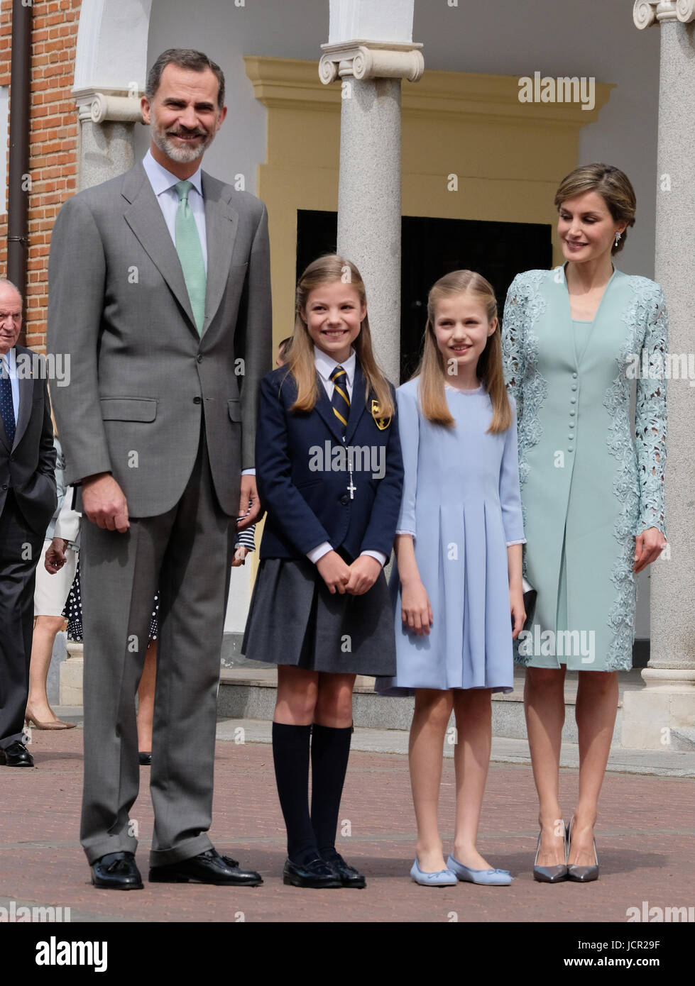 King Felipe VI of Spain, Queen Letizia of Spain, Princess Sofia and  Princess Leonor at the Congress during the Kings first speech to make his  proclamation as King of Spain to the