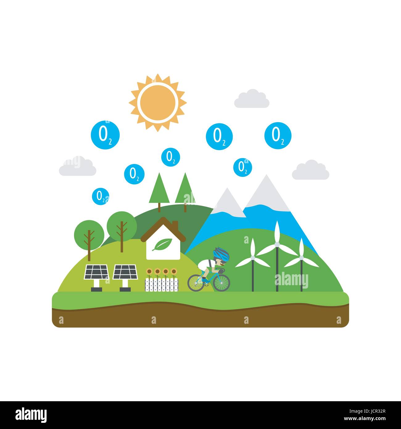 environment and renewable concept, flat style Stock Vector Image & Art ...