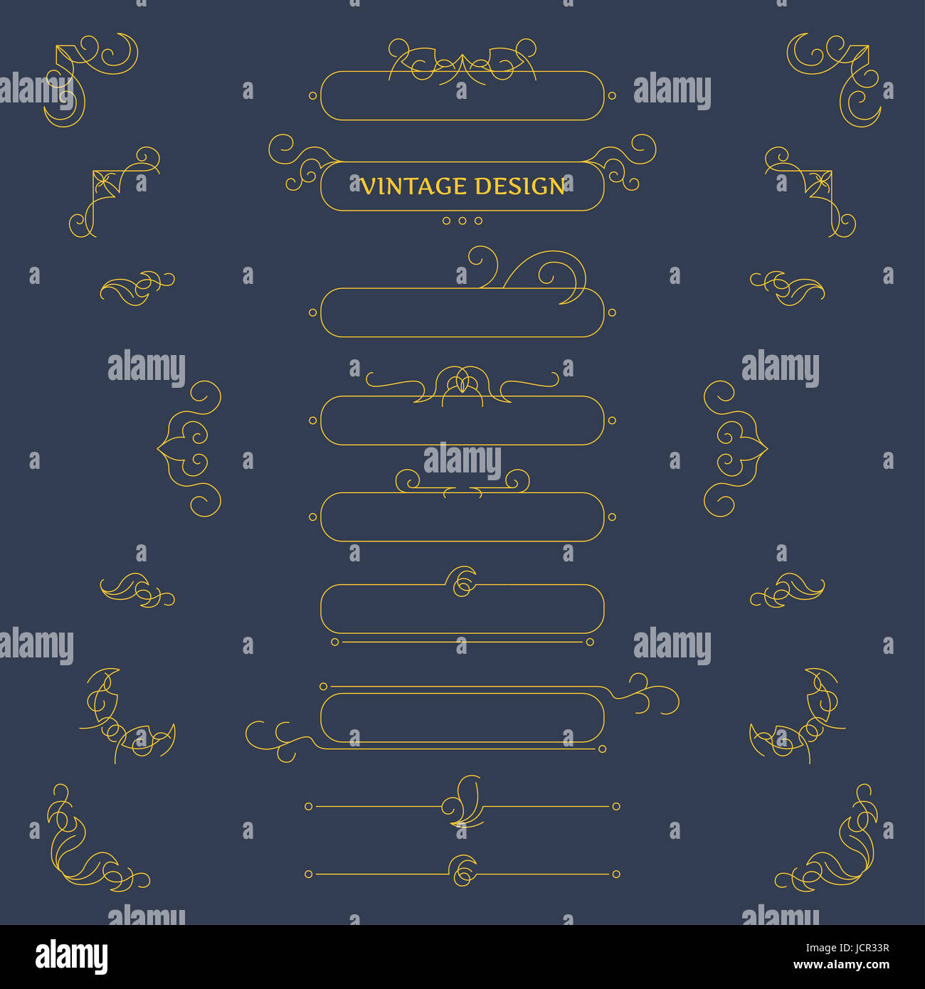 Vector vintage beautiful decorative design elements and frames Stock ...
