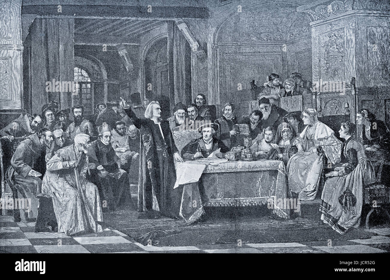 Christopher Columbus at the court of king Fernand and queen Isabel de Christopher Columbus at the court of king Fernand and queen Isabel de