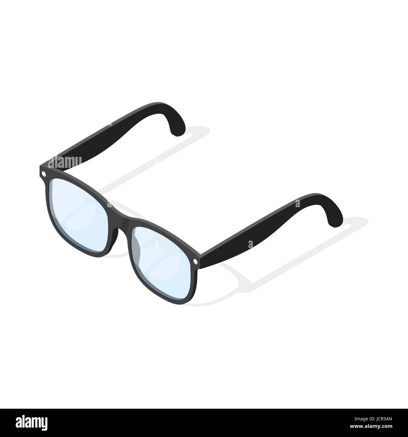 Isometric 3d vector illustration of hipster glasses. Isolated on white background. Stock Vector