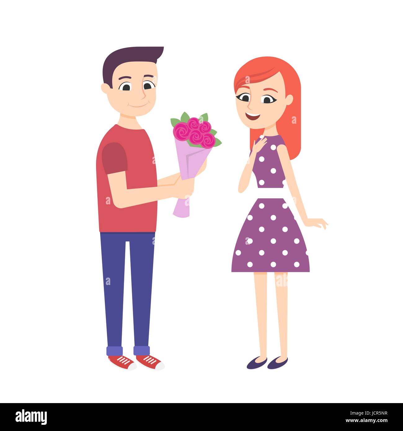 Vector illustration of romantic young couple Stock Vector Image & Art ...
