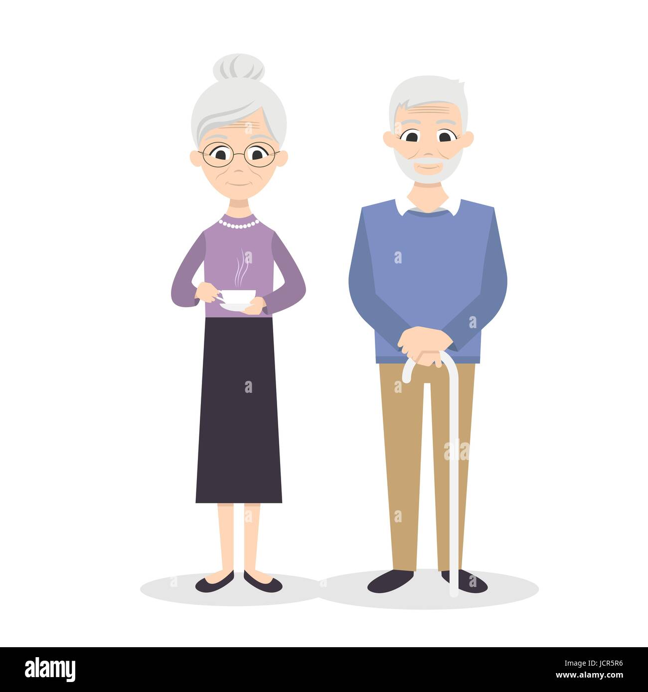 Vector illustration of happy smiling senior couple Stock Vector Image ...
