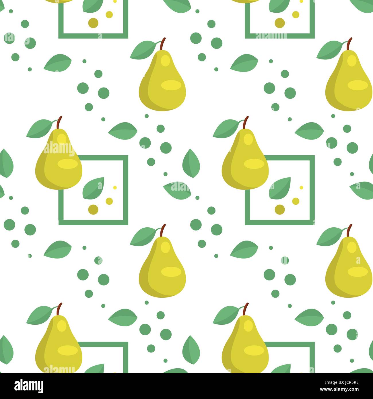 Seamless pattern with green pears and leaves Stock Vector Image & Art ...