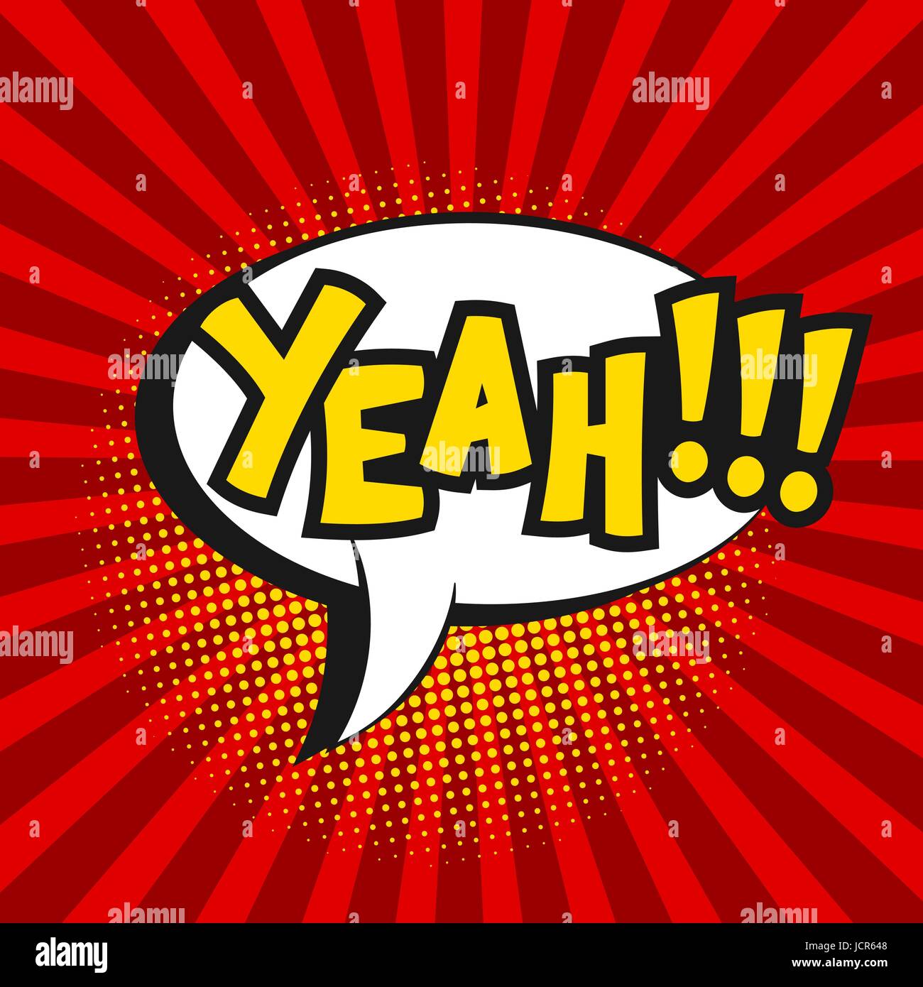 Vector comic sound effect Yeah. Pop art style Stock Vector Image