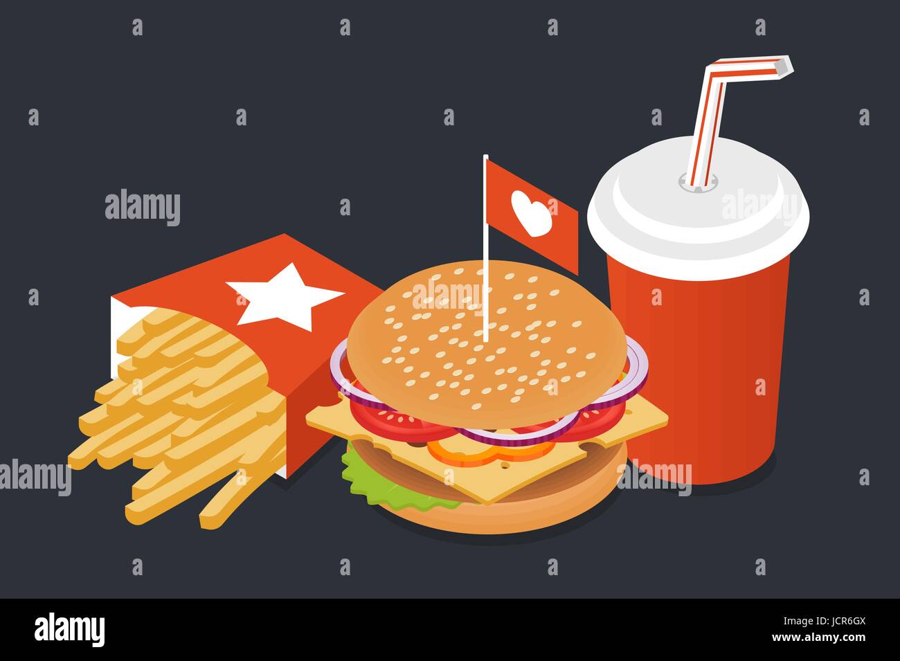 White food box packaging for hamburger lunch Vector Image