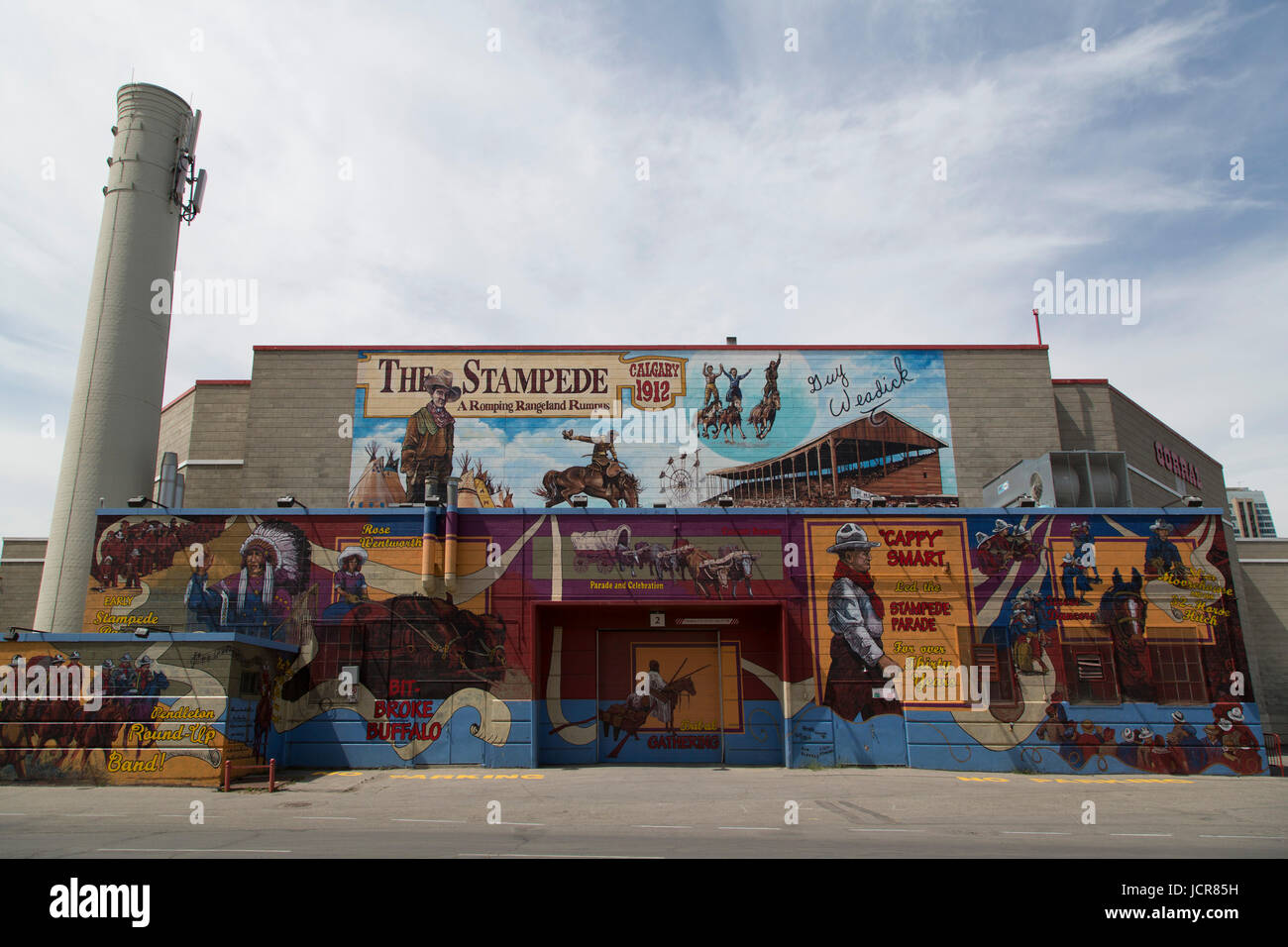 Street art on a building in Calgary Stampede grounds in Calgary, Canada