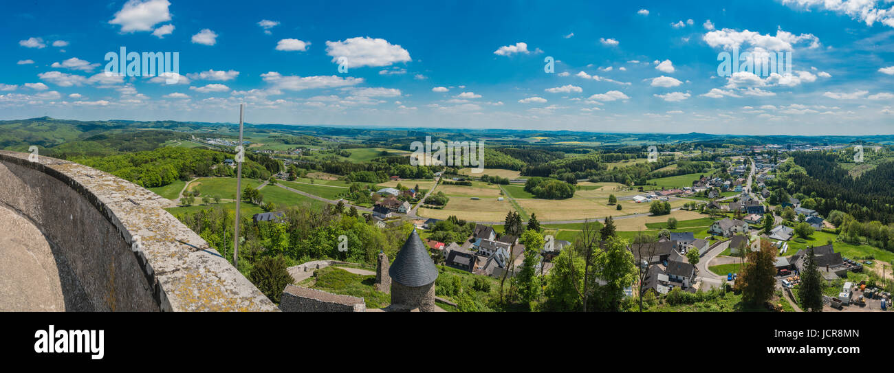 Panoramic view from Nurburg castle Stock Photo