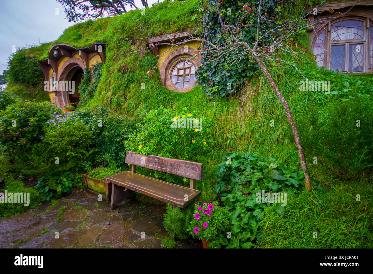 NORTH ISLAND, NEW ZEALAND MAY 16, 2017 BagEnd, Hobbiton Village, MataMata, New Zealand Stock