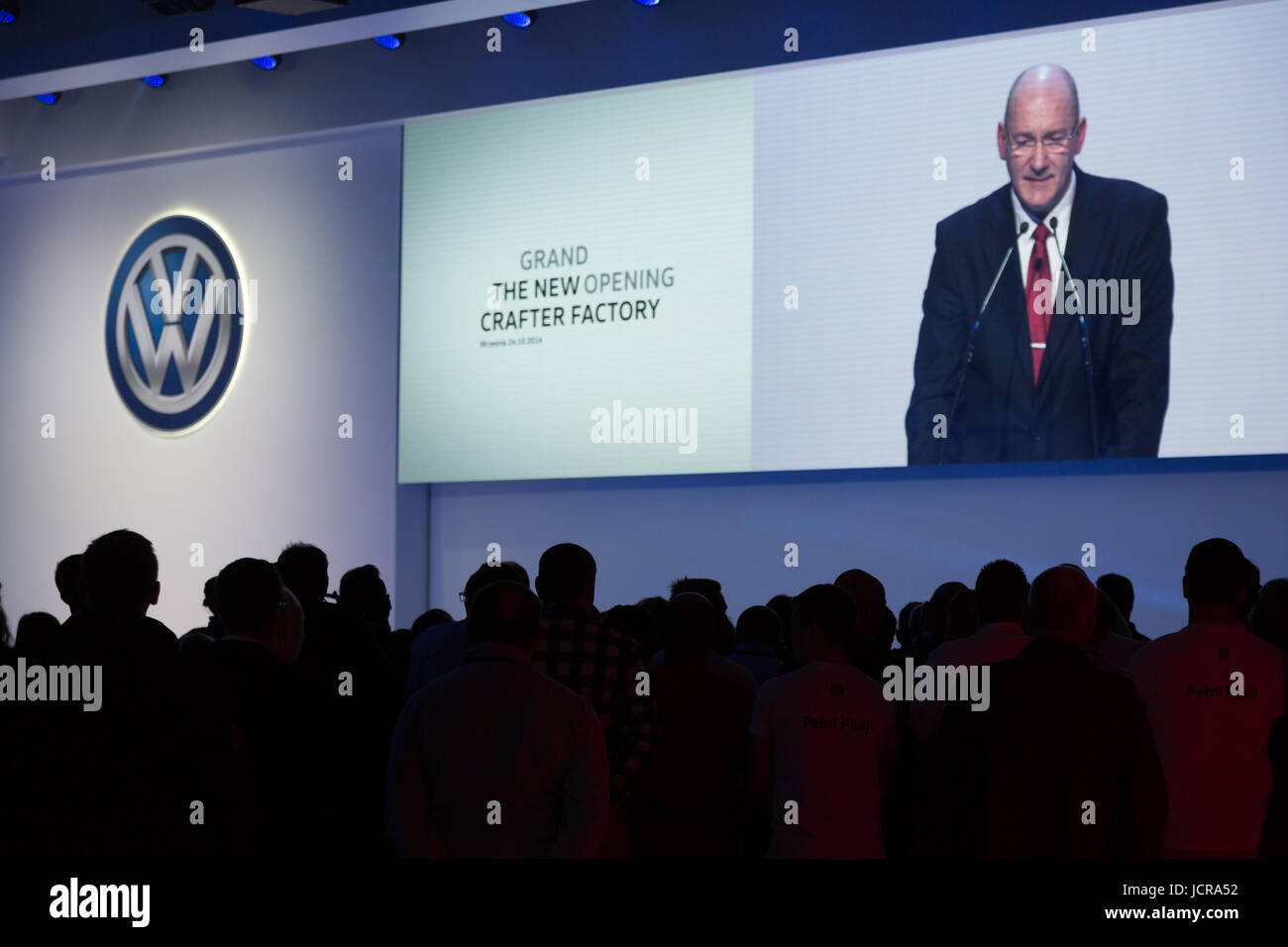 Wreschen, Poland, Address for the opening of the factory of VW Commercial Vehicles Stock Photo