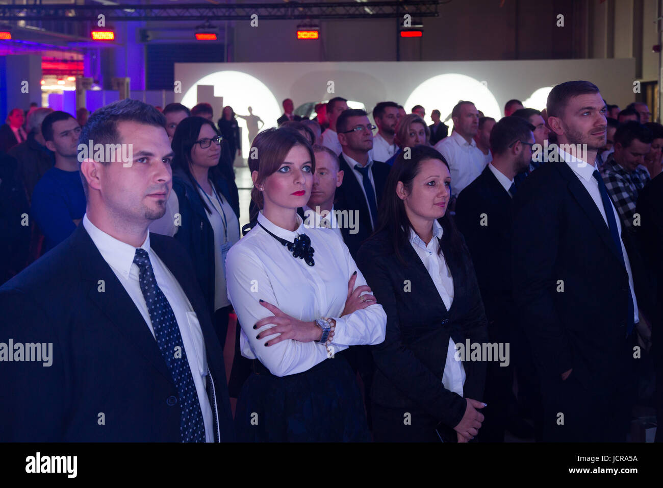 Wreschen, Poland, guests at the opening of the factory of VW commercial vehicles Stock Photo