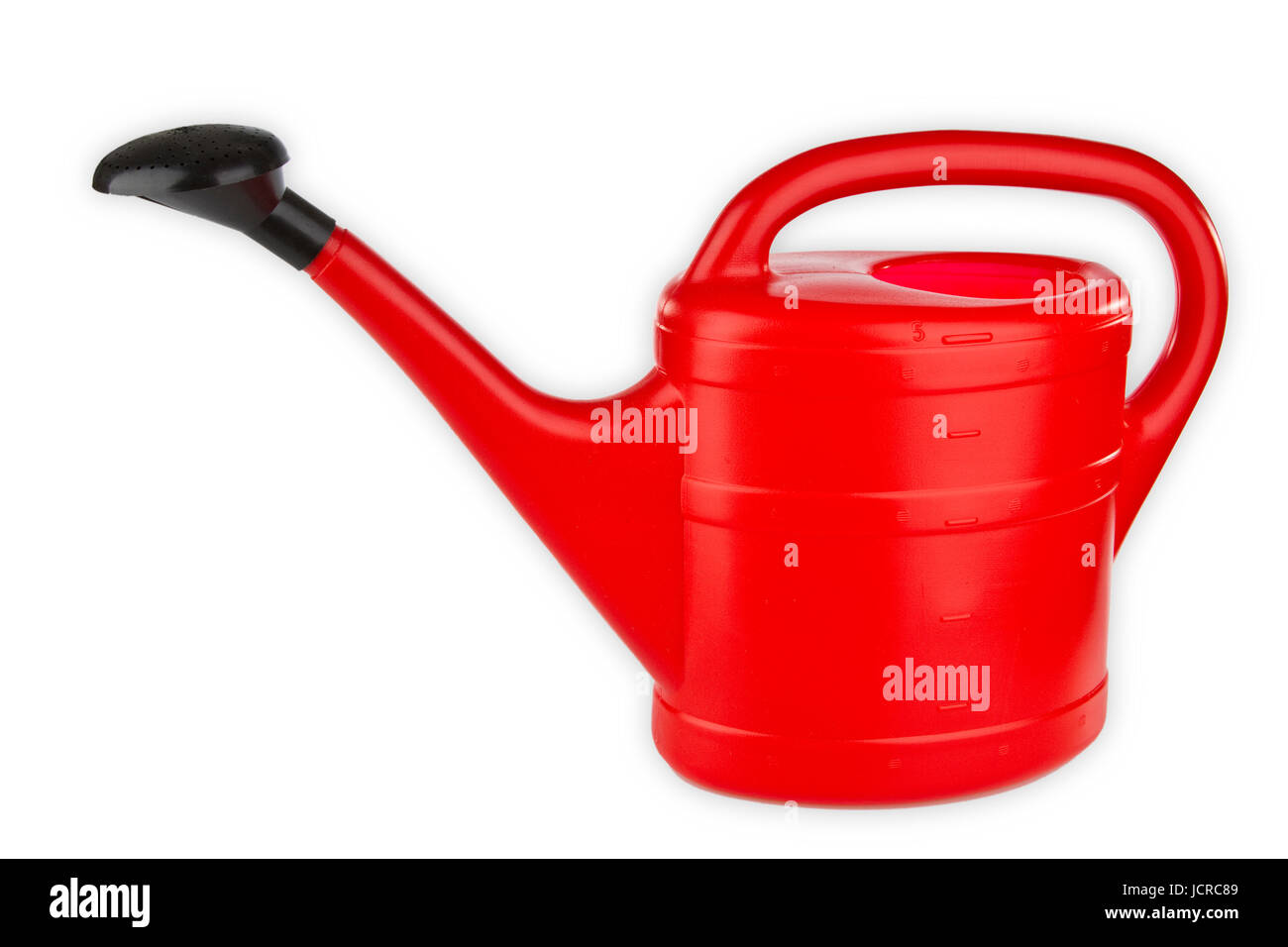 Red watering can isolated on white background Stock Photo - Alamy