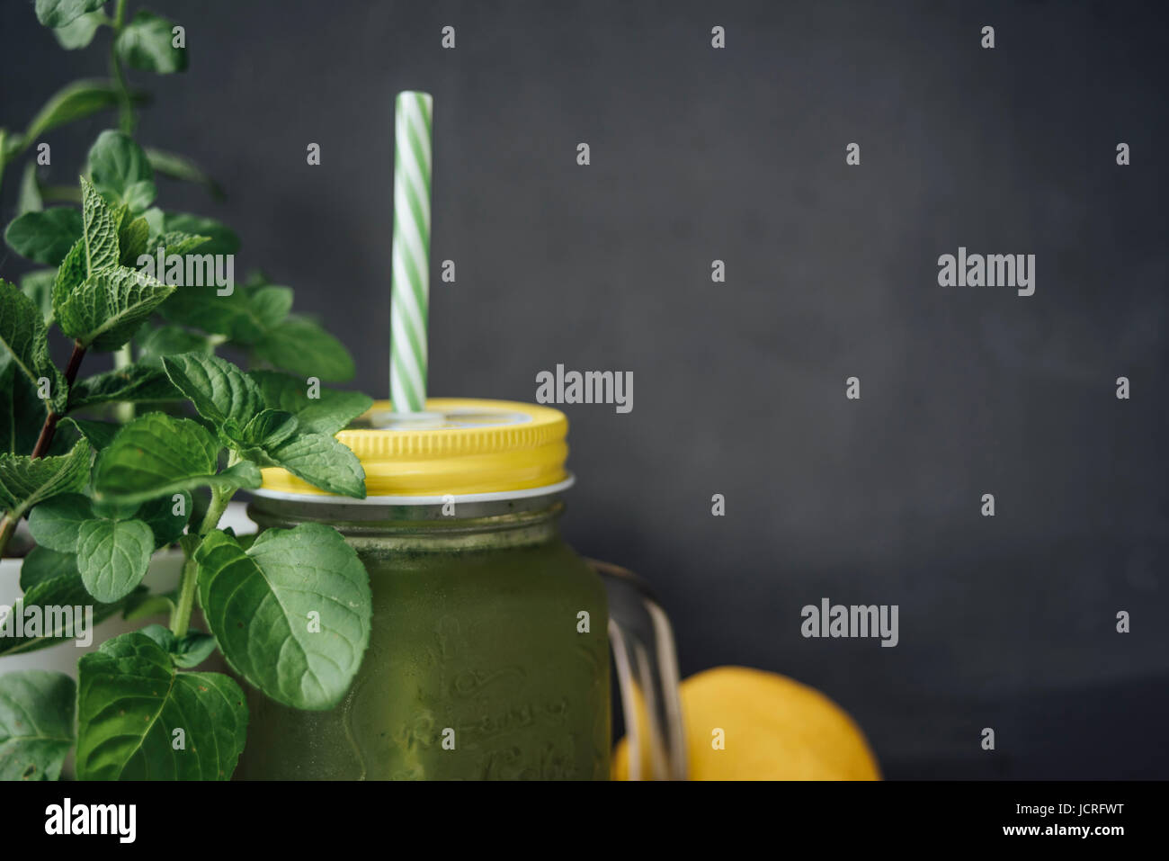 Mint drink in a jar Stock Photo Alamy