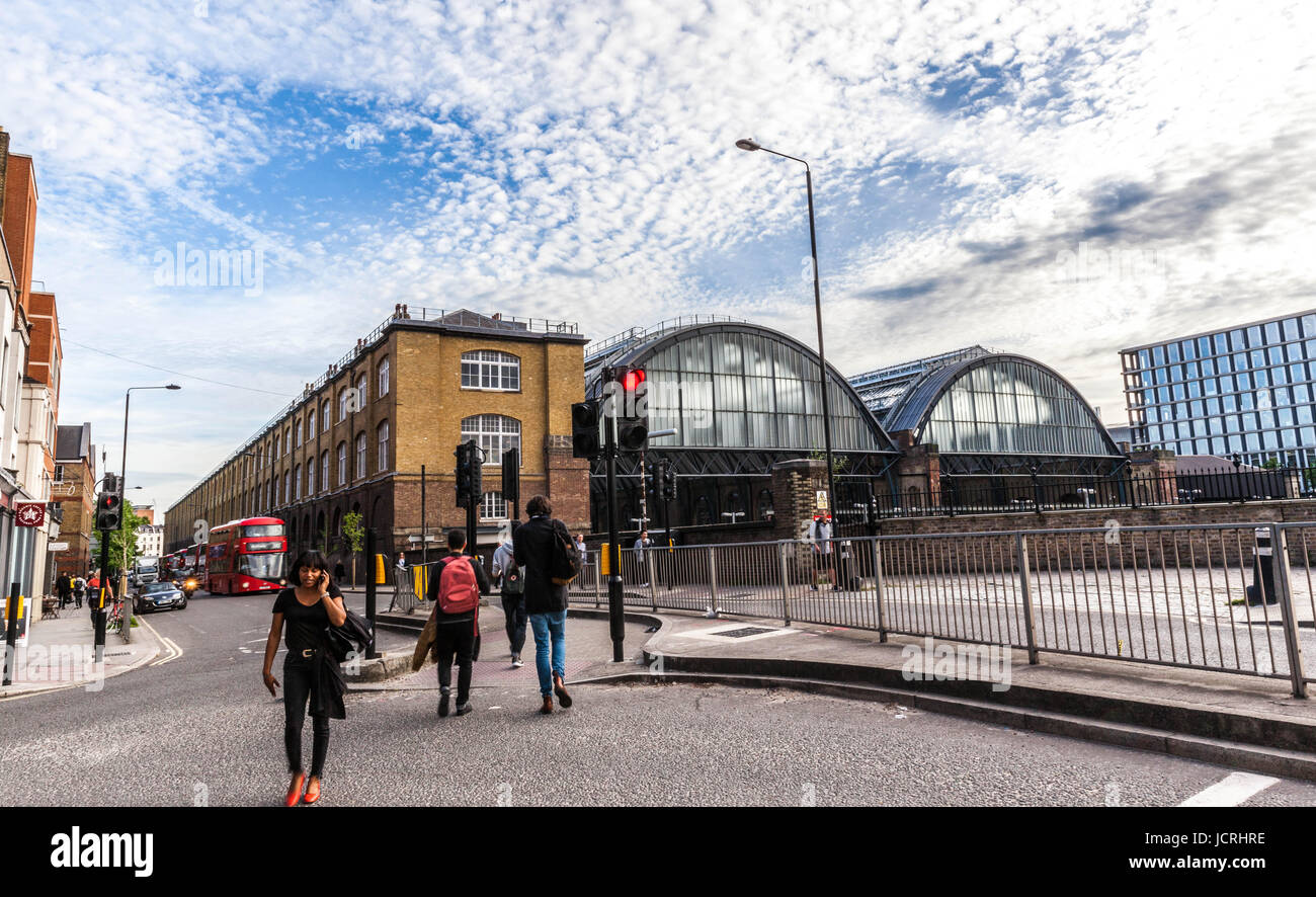 Rear view of King's Cross Railway Station from York Way, London, England, N1C, UK Stock Photo