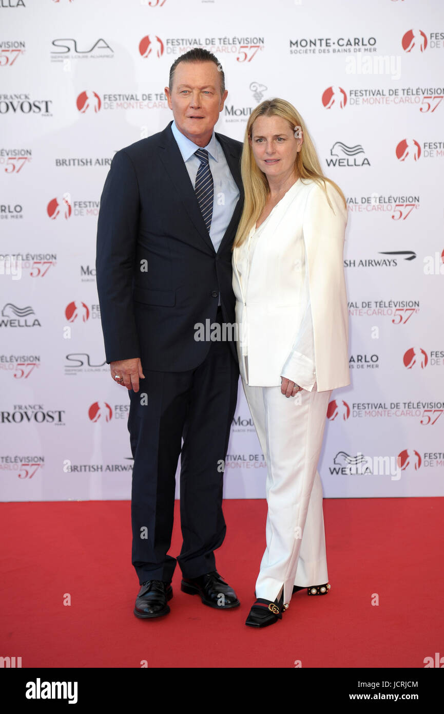 Monte Carlo, 57th Festival of Television. Opening Ceremony Red Carpet. Pictured: Robert Patrick, Barbara Patrick Stock Photo