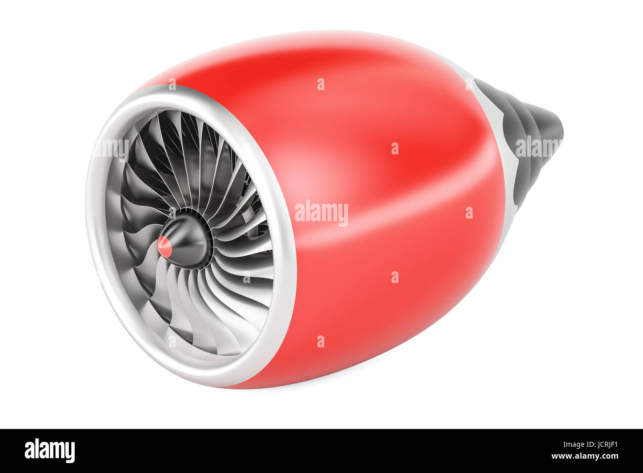 red jet engine, 3D rendering isolated on white background Stock Photo