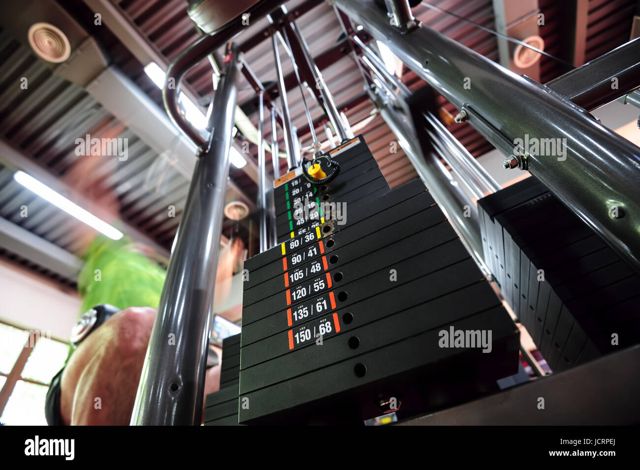 Upper traction gym machine Stock Photo Alamy
