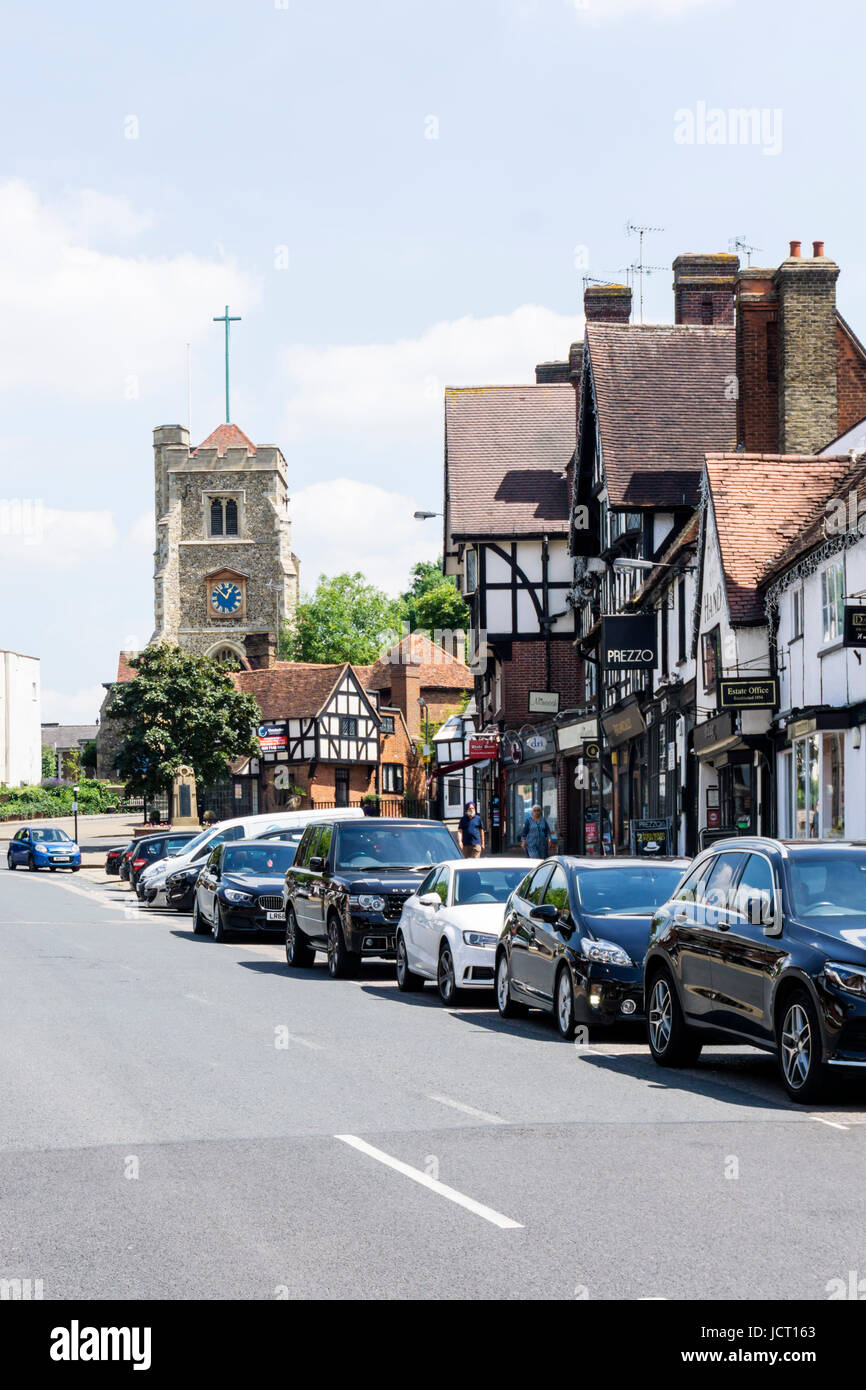 Pinner High Street, a North London suburban shopping centre Stock Photo