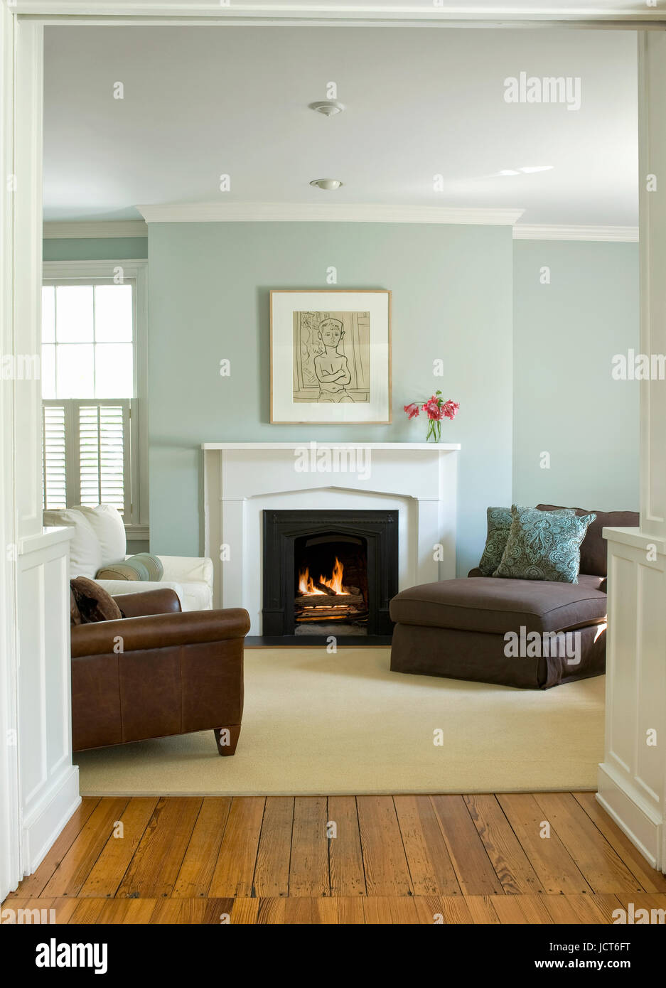 Living room with sofa and chairs Stock Photo Alamy