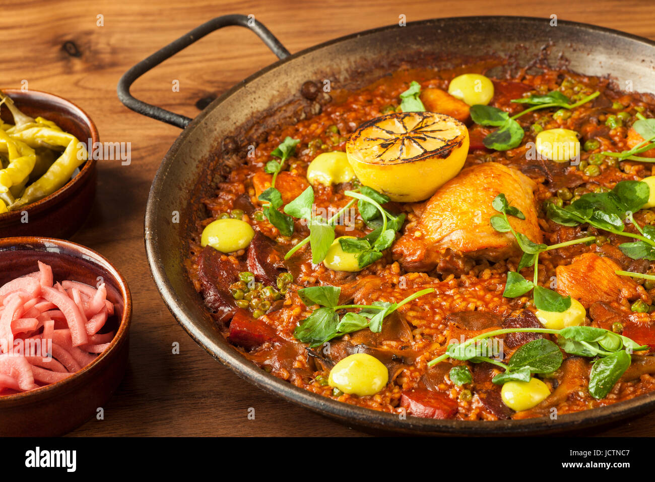 chorizo and pollo paella, Santa Barbara, California Stock Photo Alamy