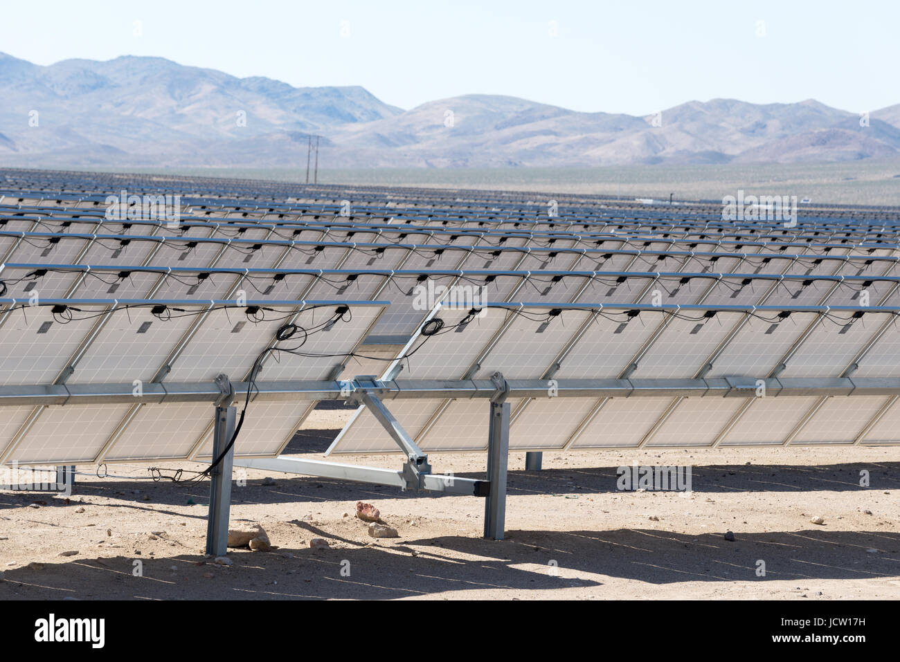 The Luning Solar Energy Center, a solar energy farm near Luning, Nevada. Stock Photo