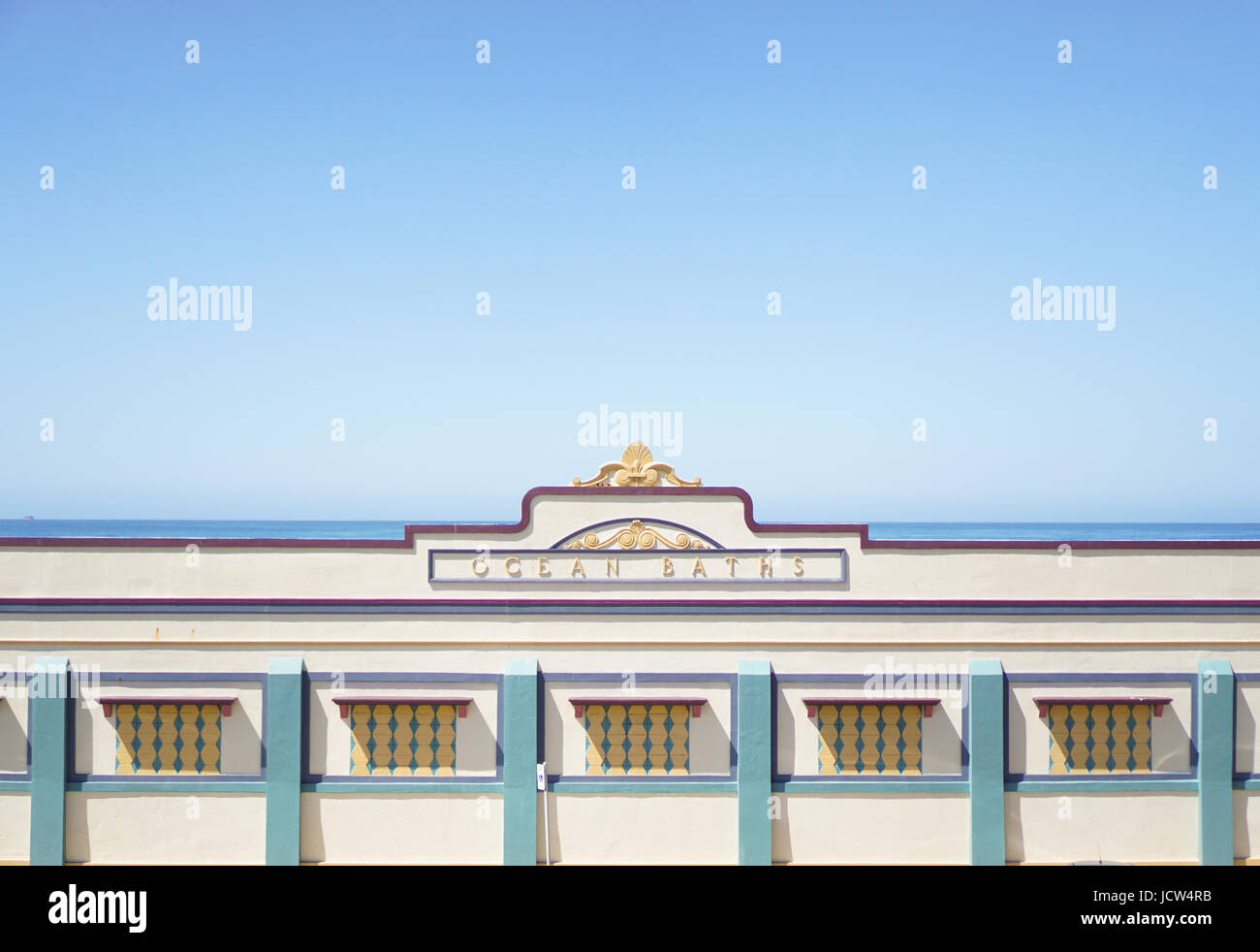 Art deco building by the sea Stock Photo