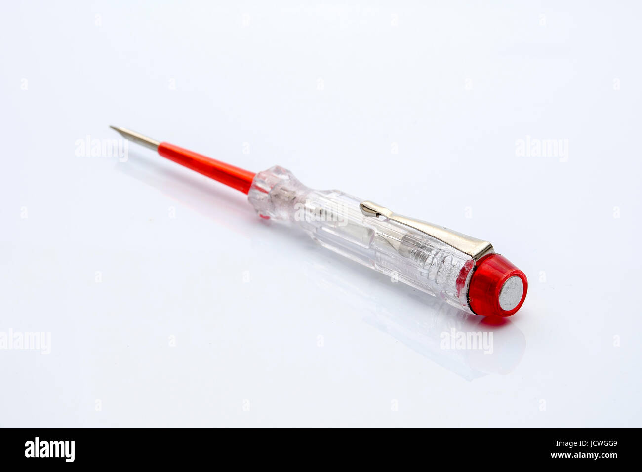 electrical tester screwdriver isolated on white background.Industry