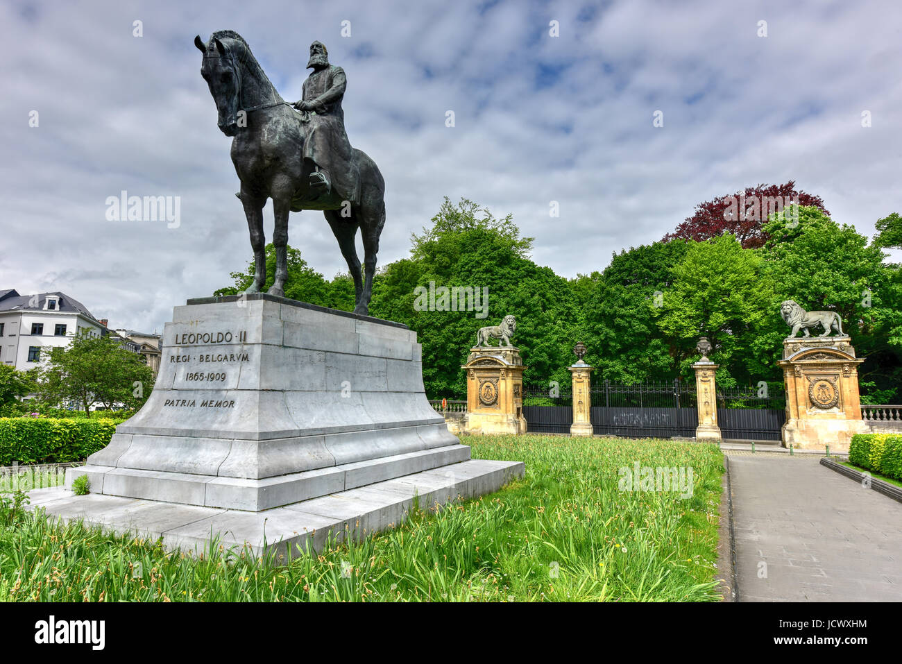 Equestrian statue of Leopold II, the second King of the Belgians, on