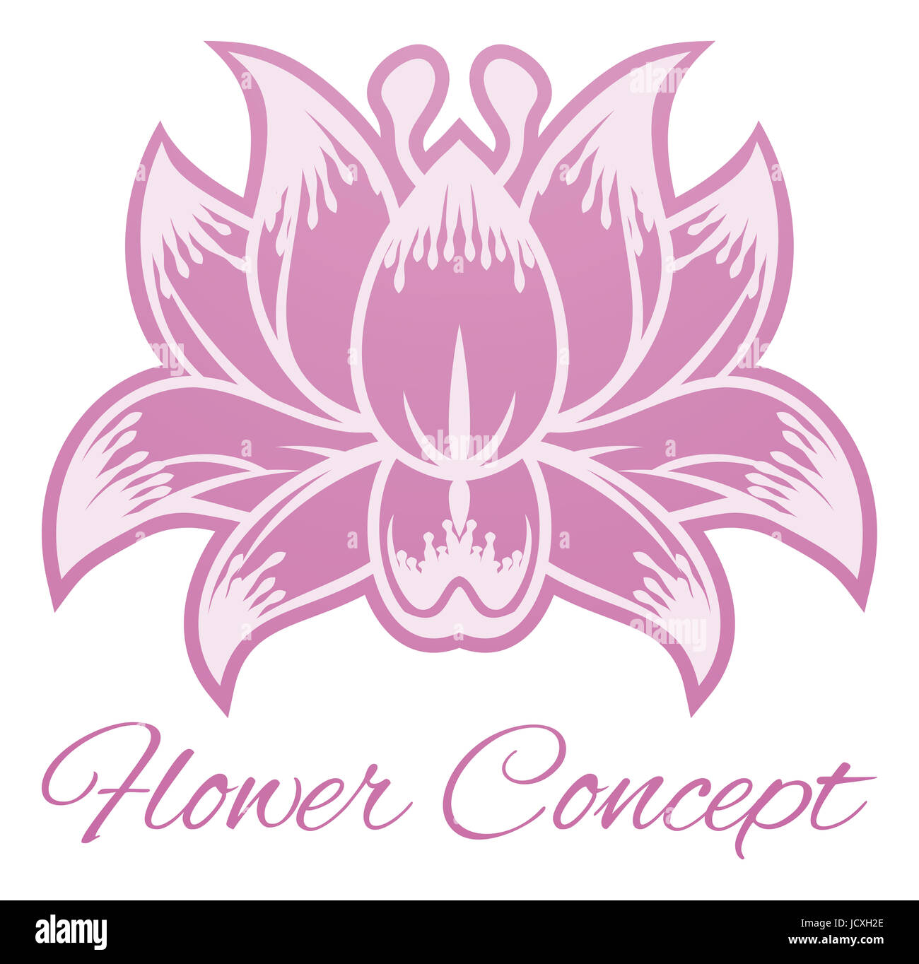An abstract pink flower floral design concept icon symbol Stock Photo
