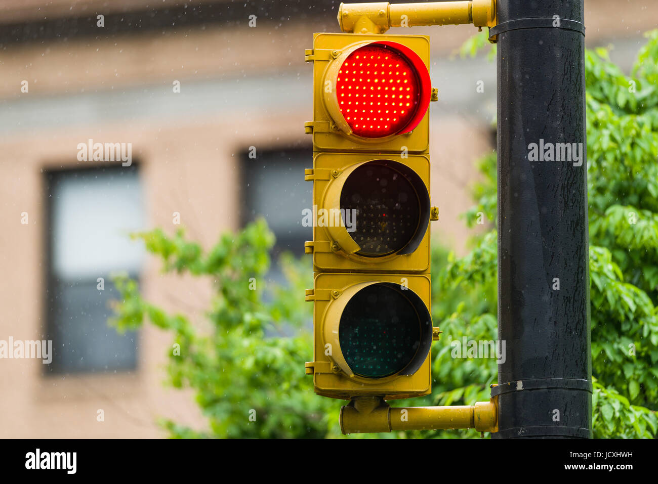 Red Traffic Light Signal, New York, United States of America Stock Photo -  Alamy
