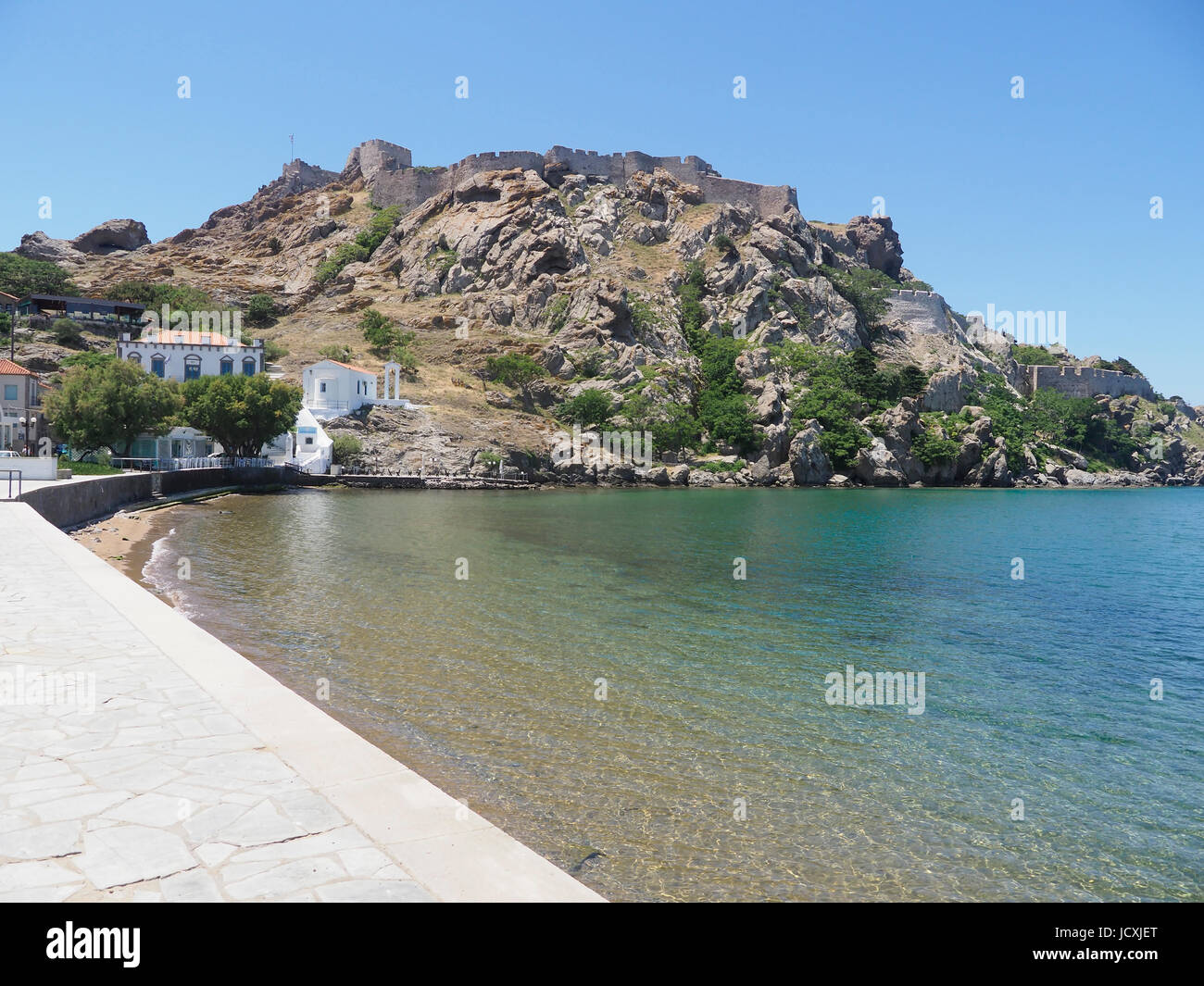 Castle Myrina, Limnos or Lemnos island, Greece, June 2017 Stock Photo