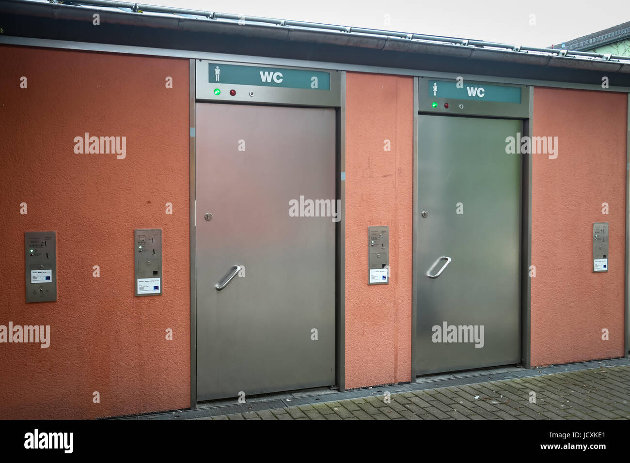 FREISING, GERMANY MAY 7, 2017 Automatic coin operated public