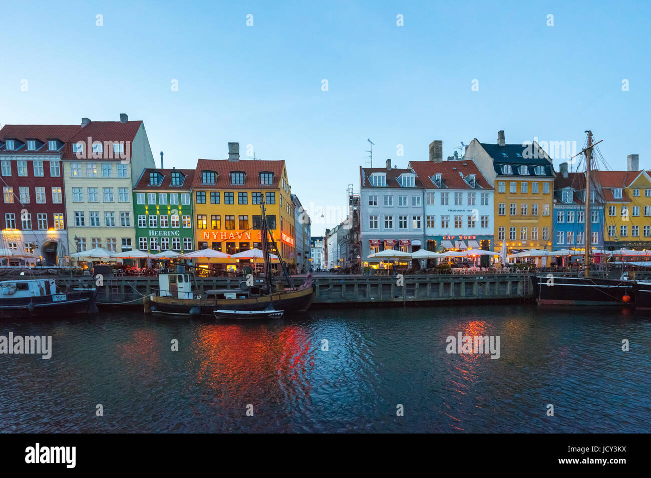 Copenhagen, Denmark - May 1, 2017: Nyhavn is a 17th-century waterfront ...