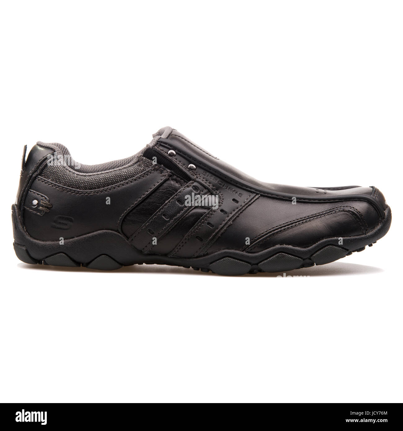 Skechers Diameter Black Leather Men's Shoes - 61779-BLK Stock Photo - Alamy