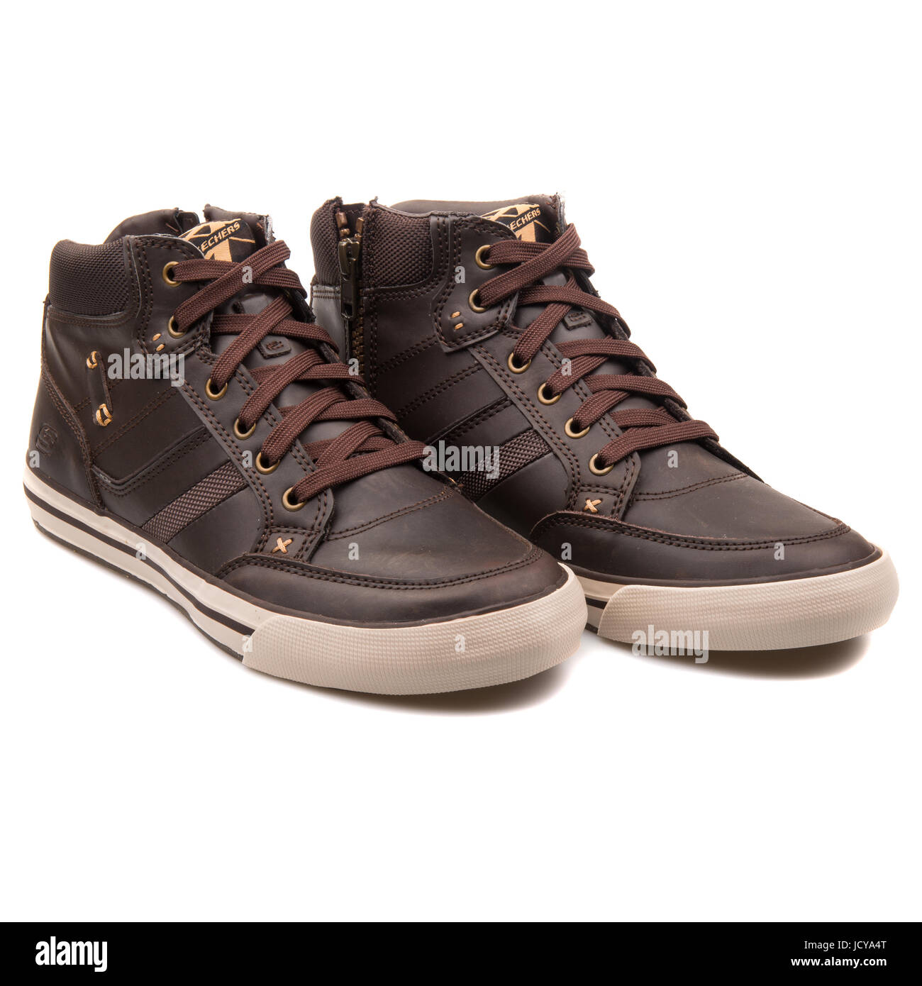 Skechers Planfix Cogent Chocolate Brown Boy's Leather Shoes - 93693L-CHOC  Stock Photo - Alamy
