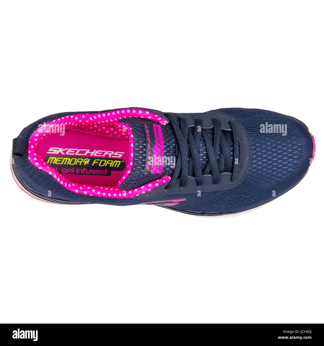 pink blue and white skechers