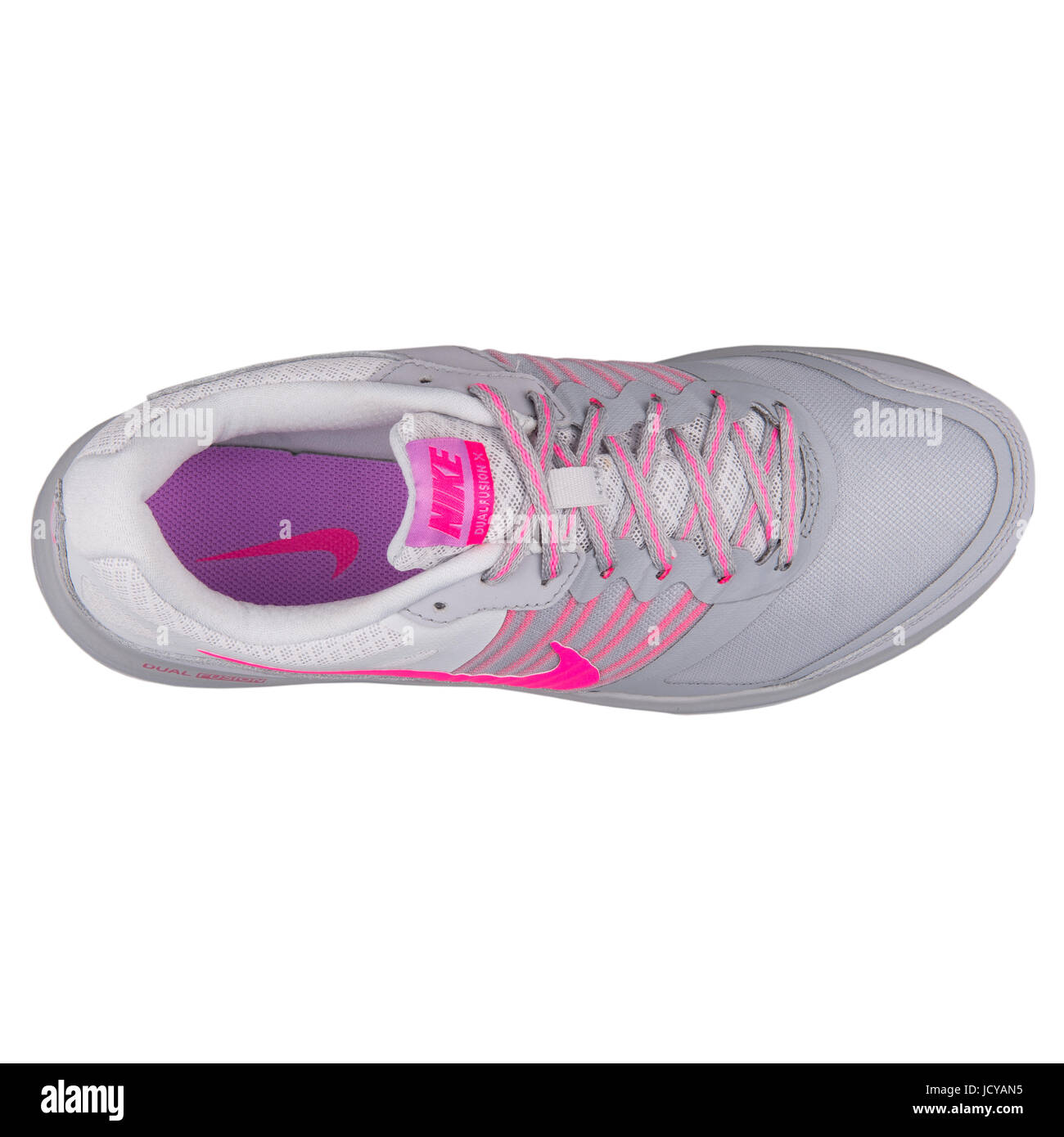 Nike WMNS Dual Fusion X Wolf Grey and Pink Women's Running Shoes -  709501-006 Stock Photo - Alamy