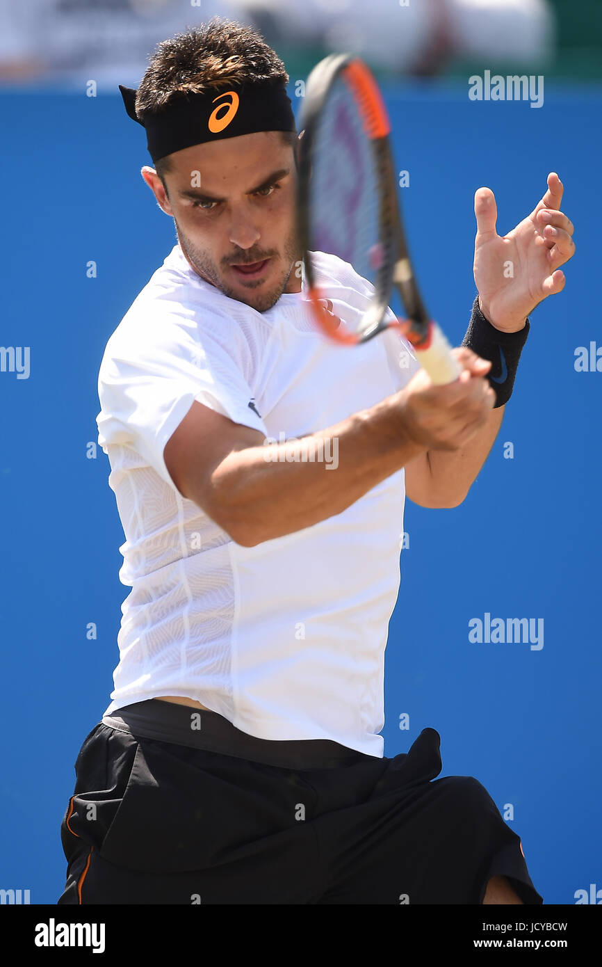 Italy's Thomas Fabbiano in action against Australia's Sam Groth during day  six of the AEGON Open Nottingham at Nottingham Tennis Centre Stock Photo -  Alamy