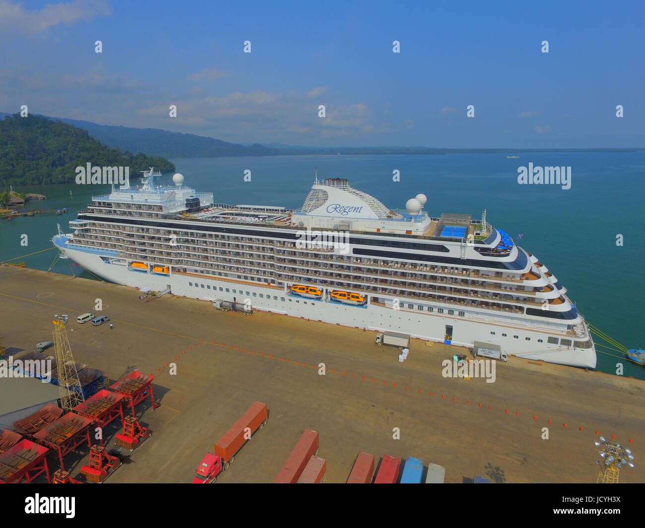 Cruise Ship in Santo Tomas, Guatemala Stock Photo