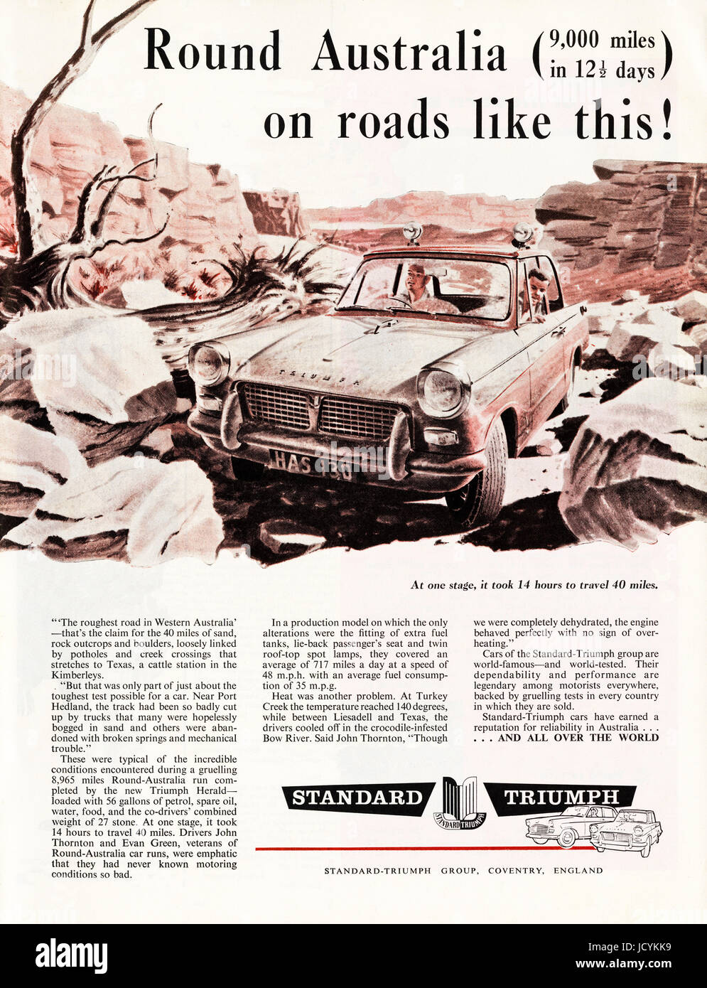 1960s advertisement advertising Standard Triumph cars of Coventry England in magazine dated 5th December 1960 Stock Photo