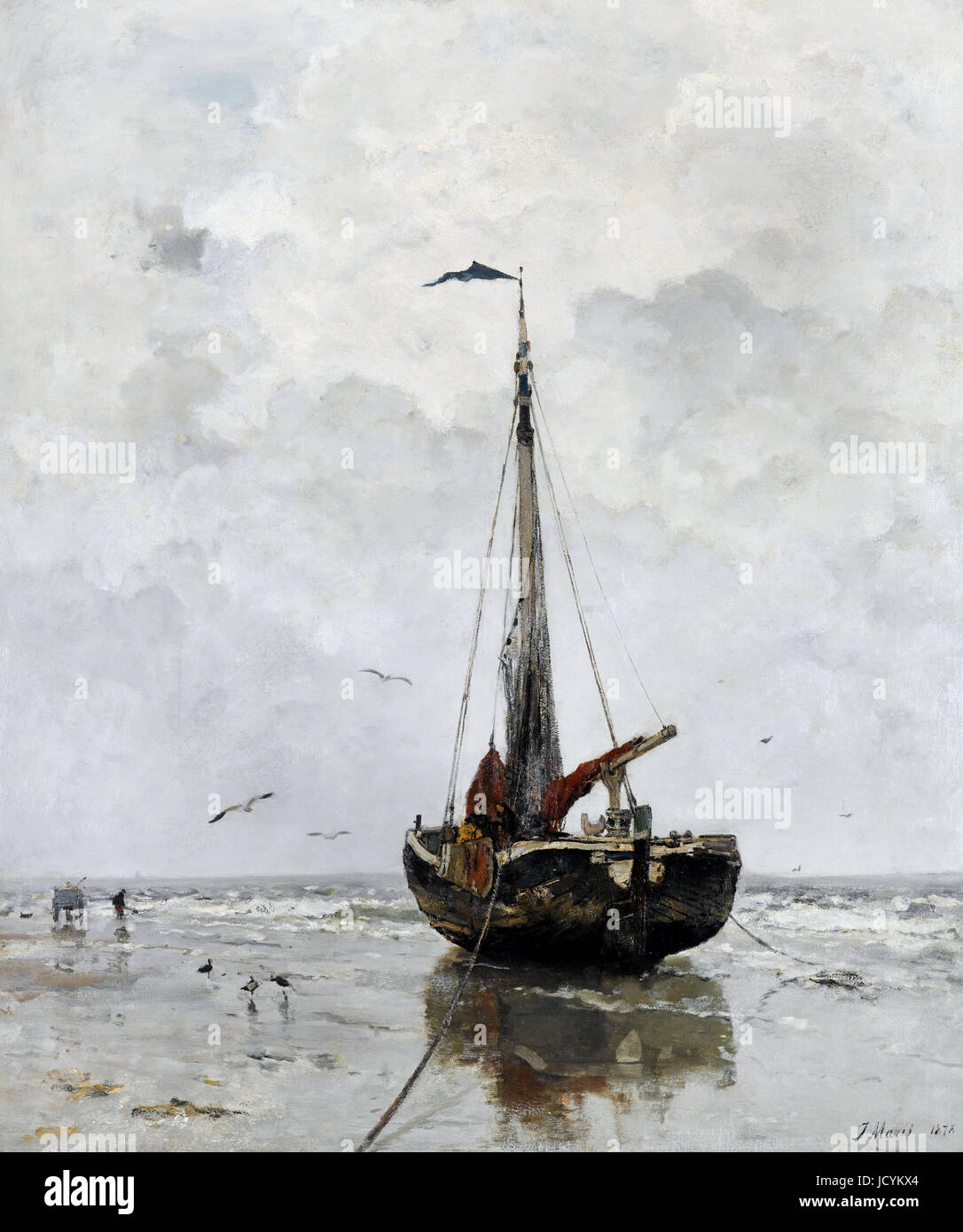 Jacob Maris, Fishing Boat 1878 Oil on canvas. Gemeentemuseum Den Haag, The Hague, Netherlands. Stock Photo