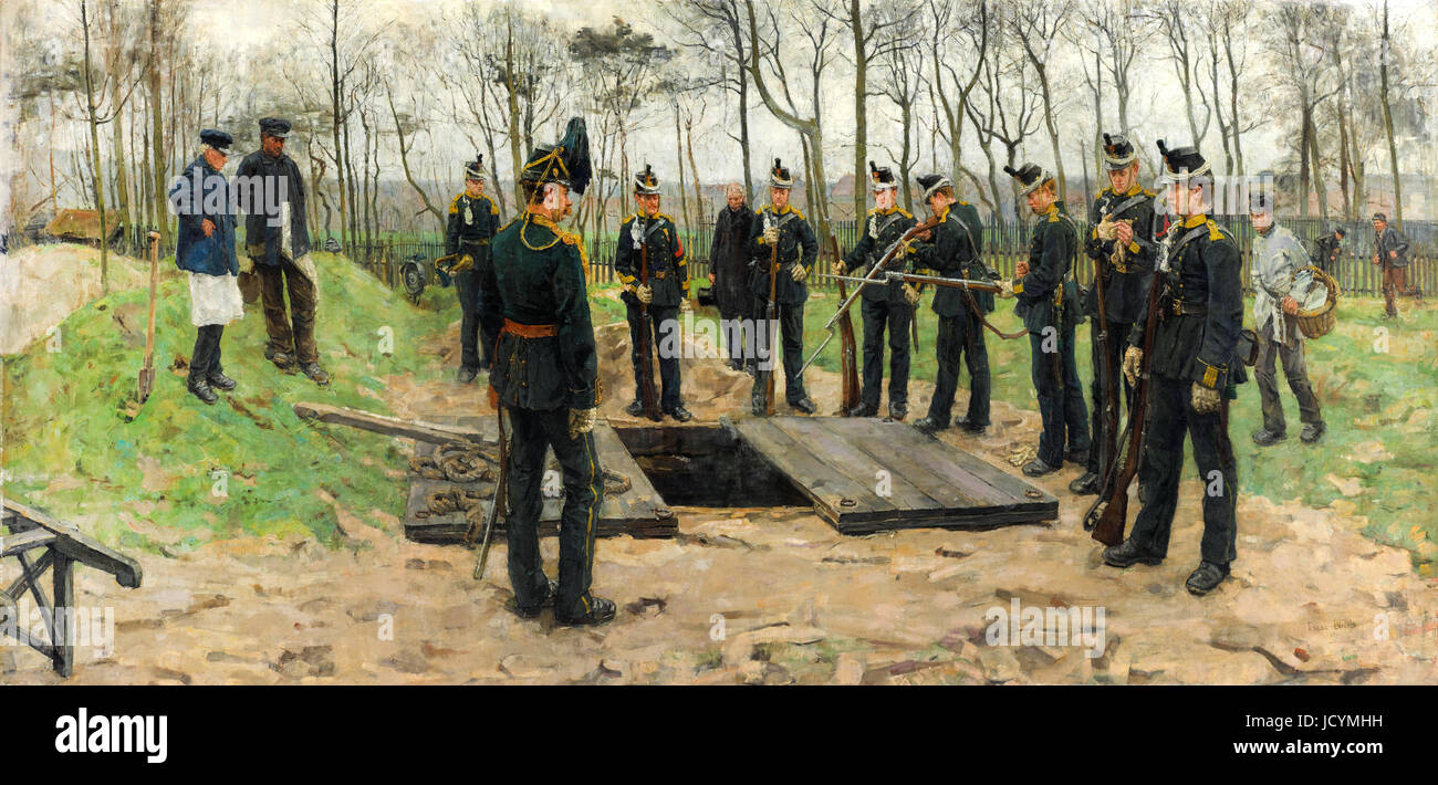 Isaac Israels, Military Funeral 1882 Oil on canvas. Gemeentemuseum Den Haag, The Hague, Netherlands. Stock Photo