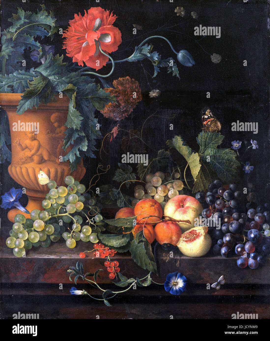 Jan van Huysum, Vase of Flowers. 1722 Oil on panel. Getty Center, Los Angeles, USA. Stock Photo